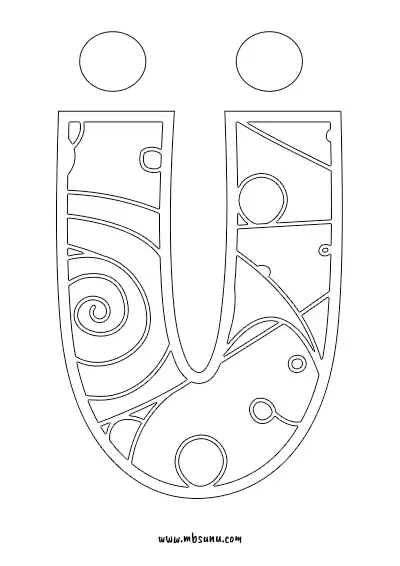 Boyamaya Uygun Png Ü Harfi - Model 16