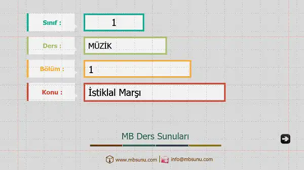 1. Sınıf Müzik İstiklal Marşı Sunusu