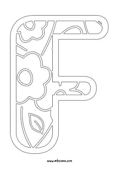Boyamaya Uygun Png F Harfi - Model 1