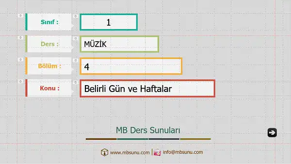 1. Sınıf Müzik - Belirli Gün ve Haftalar Sunusu