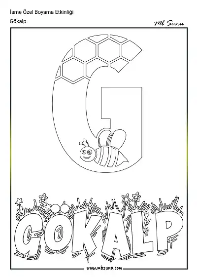 İsme Özel Boyama Etkinliği - Gökalp