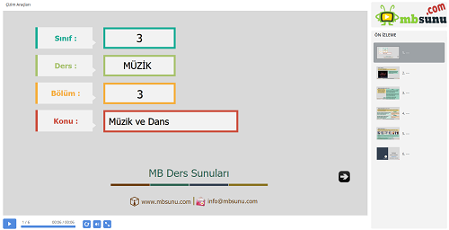 3.Sınıf Müzik - Müzik ve Dans Sunusu