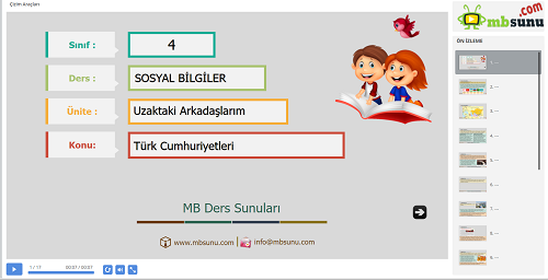 4.Sınıf Sosyal Bilgiler Türk Cumhuriyetleri Sunusu