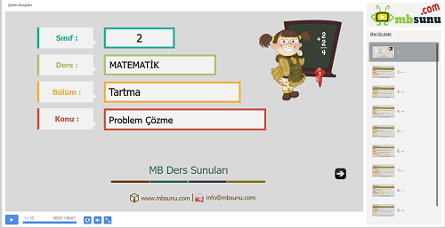 2.Sınıf Matematik - Tartma Problem Çözme Sunusu