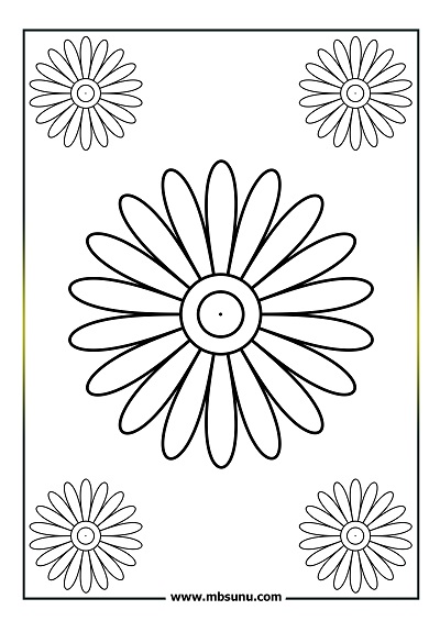 Basit mandala boyama 19
