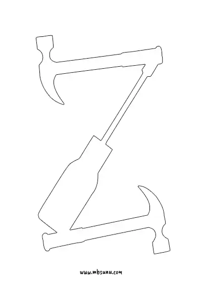 Boyamaya Uygun Png Z Harfi - Model 4