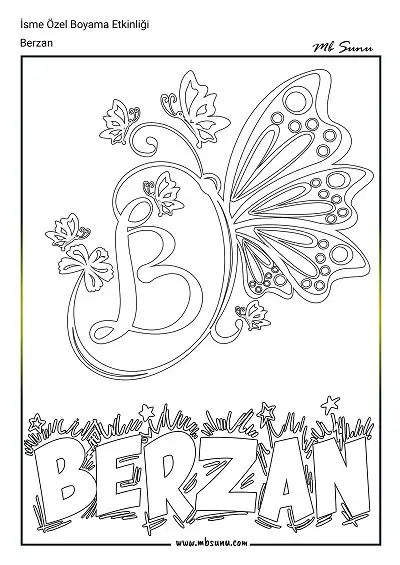 İsme Özel Boyama Etkinliği - Berzan