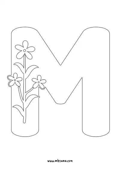 Boyamaya Uygun Png M Harfi - Model 18