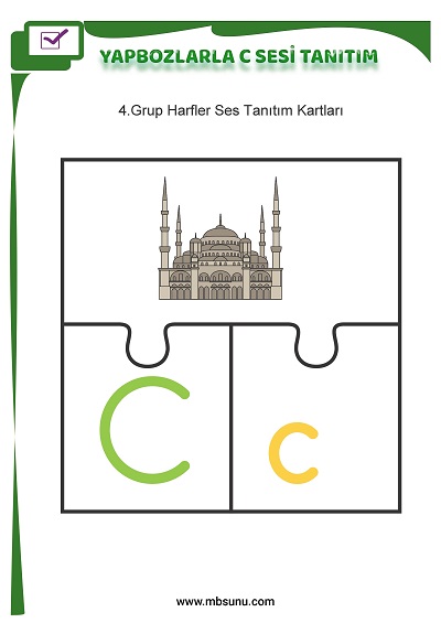 1. Sınıf İlk Okuma Yapbozlarla C Sesi Tanıtım Etkinliği