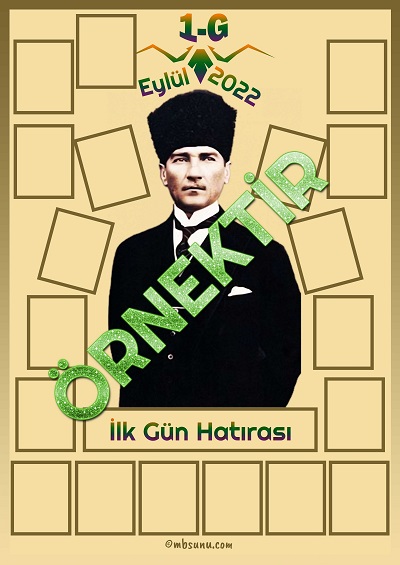 Model 1, 1-G Sınıfı İçin Fotoğraflı İlk Gün Hatırası Posteri (19 Kişilik)