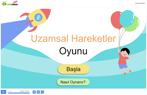 1.Sınıf Matematik Uzamsal Hareketler Oyunu