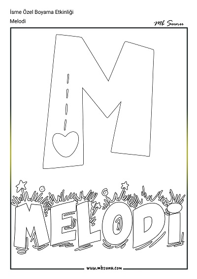 İsme Özel Boyama Etkinliği - Melodi