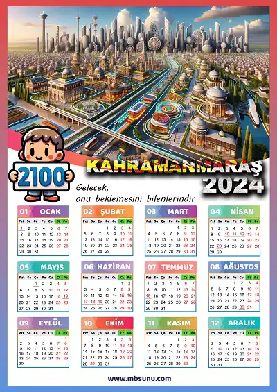 Gelecek Tasarımlı 2024 Kahramanmaraş Takvimi