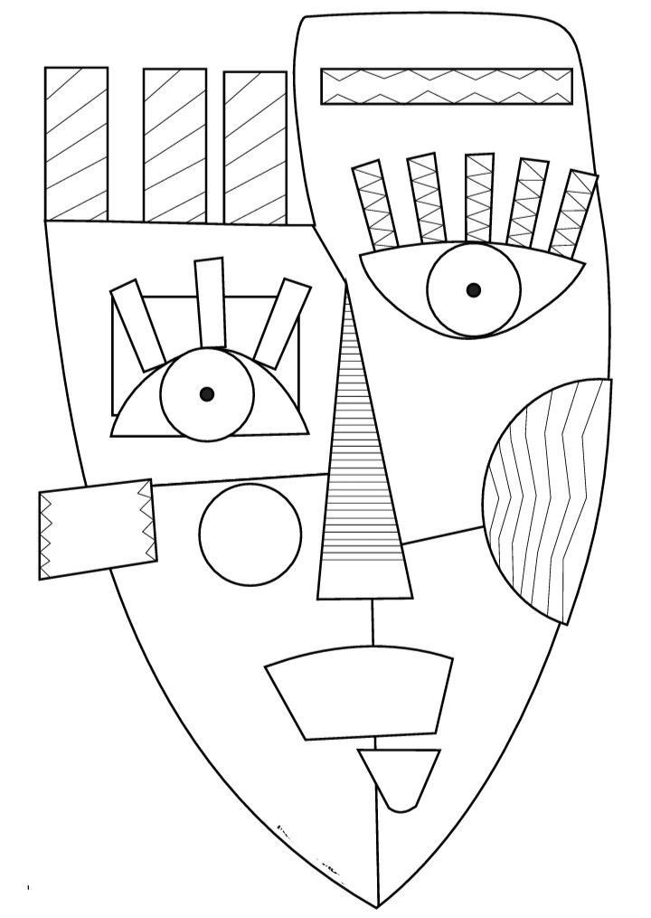 Soyut Sanatsal Boyama - Kübik Maske