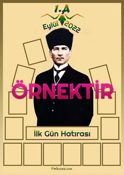 Model 1, 1-A Sınıfı İçin Fotoğraflı İlk Gün Hatırası Posteri (13 Kişilik)