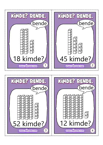 Bloklarla Sayı Okuma - Bende Kimde Oyunu - pdf