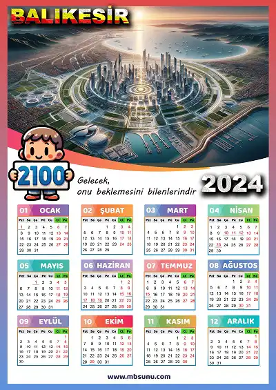 Gelecek Tasarımlı 2024 Balıkesir Takvimi