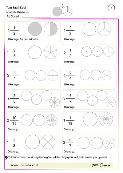 4. Sınıf Matematik - Grafikte Tam Sayılı Kesir Gösterimi Etkinliği