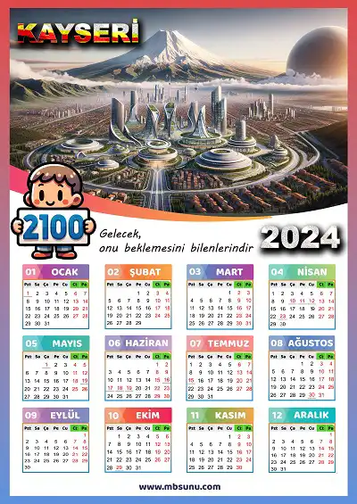 Gelecek Tasarımlı 2024 Kayseri Takvimi