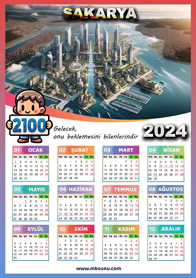 Gelecek Tasarımlı 2024 Sakarya Takvimi