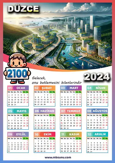 Gelecek Tasarımlı 2024 Düzce Takvimi