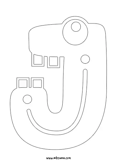 Boyamaya Uygun Png J Harfi - Model 3