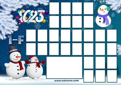 1-F Sınıfı İçin Fotoğraflı 2023 Yeni Yıl Posteri (30 Kişilik)