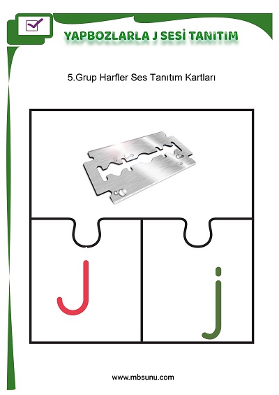 1. Sınıf İlk Okuma Yapbozlarla J Sesi Tanıtım Etkinliği
