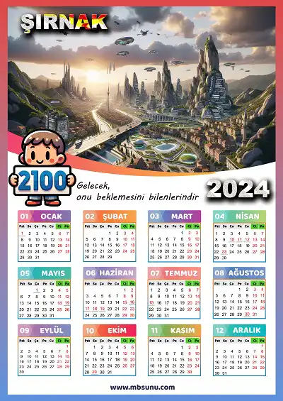 Gelecek Tasarımlı 2024 Şırnak Takvimi