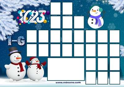 1-G Sınıfı İçin Fotoğraflı 2023 Yeni Yıl Posteri (27 Kişilik)