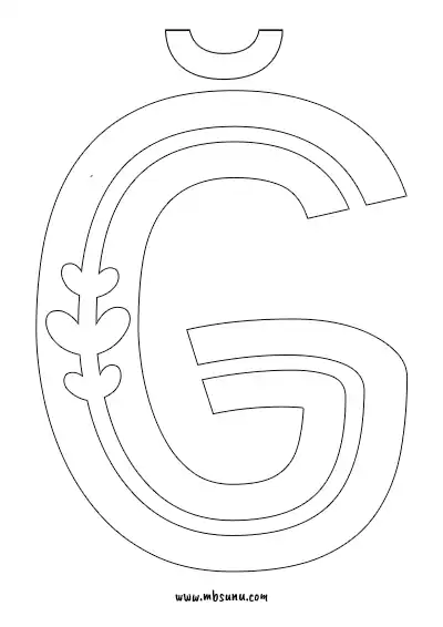 Boyamaya Uygun Png Ğ Harfi - Model 8