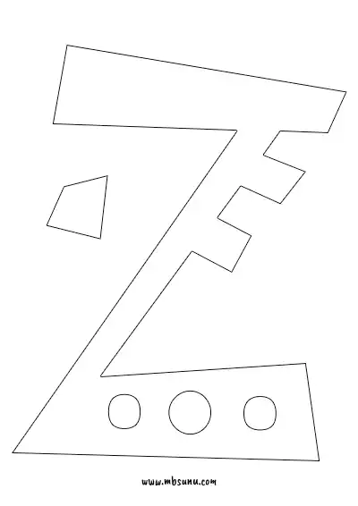 Boyamaya Uygun Png Z Harfi - Model 11