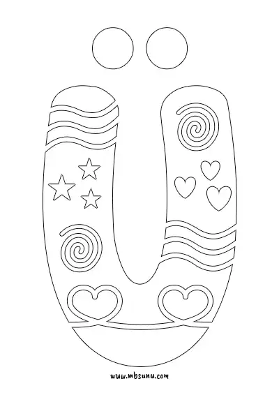 Boyamaya Uygun Png Ü Harfi - Model 2