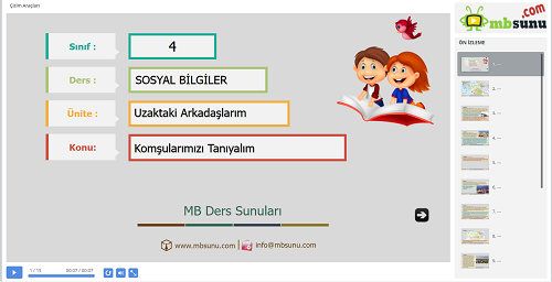 4.Sınıf Sosyal Bilgiler Komşularımızı Tanıyalım Sunusu