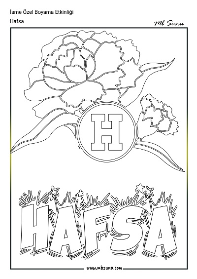 İsme Özel Boyama Etkinliği - Hafsa