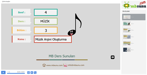 4.Sınıf Müzik - Müzik Arşivi Oluşturma Sunusu